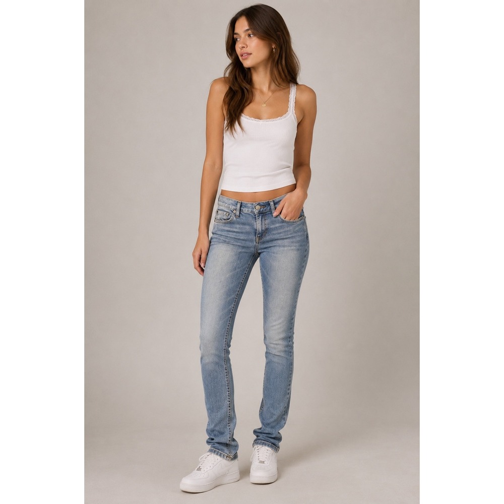 Free People Skinny Jeans Medium Wash‎ Low Rise Denim Pants Size 26